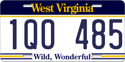 WV license plate 1QO485