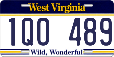 WV license plate 1QO489