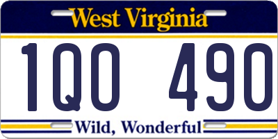 WV license plate 1QO490