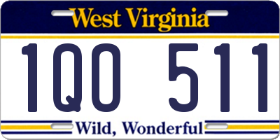 WV license plate 1QO511