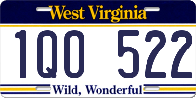 WV license plate 1QO522