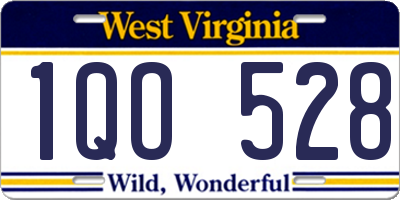 WV license plate 1QO528