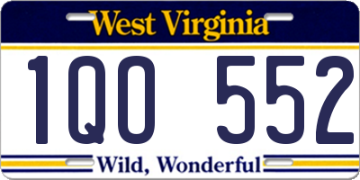 WV license plate 1QO552
