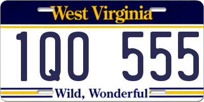 WV license plate 1QO555