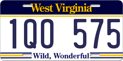 WV license plate 1QO575