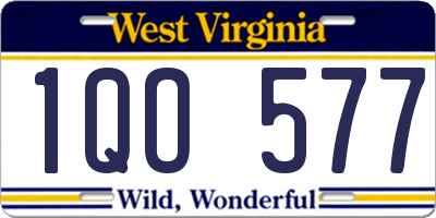 WV license plate 1QO577