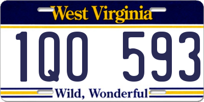 WV license plate 1QO593