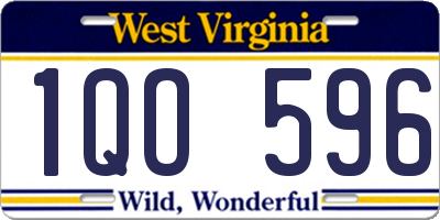WV license plate 1QO596