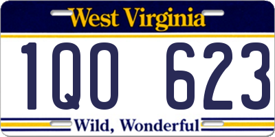 WV license plate 1QO623