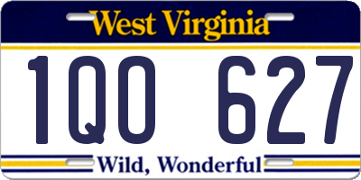 WV license plate 1QO627