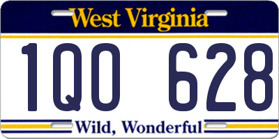 WV license plate 1QO628