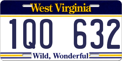 WV license plate 1QO632