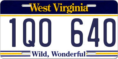 WV license plate 1QO640