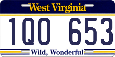 WV license plate 1QO653