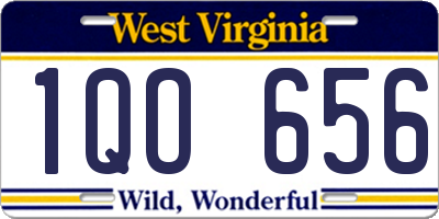 WV license plate 1QO656