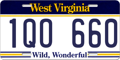 WV license plate 1QO660