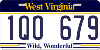 WV license plate 1QO679