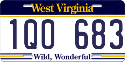 WV license plate 1QO683
