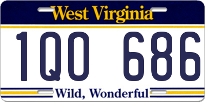 WV license plate 1QO686
