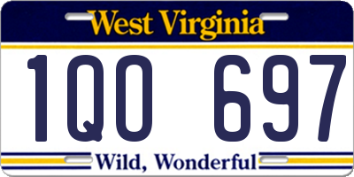 WV license plate 1QO697