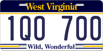 WV license plate 1QO700