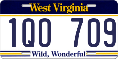 WV license plate 1QO709