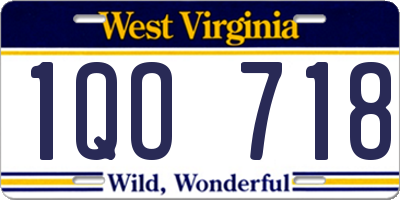 WV license plate 1QO718