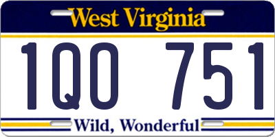 WV license plate 1QO751