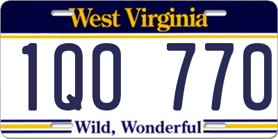WV license plate 1QO770