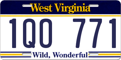 WV license plate 1QO771