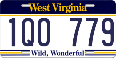 WV license plate 1QO779