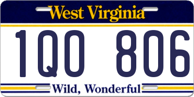 WV license plate 1QO806