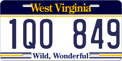 WV license plate 1QO849