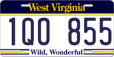 WV license plate 1QO855