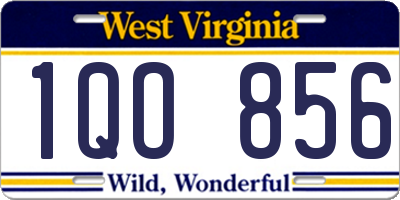 WV license plate 1QO856