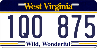 WV license plate 1QO875