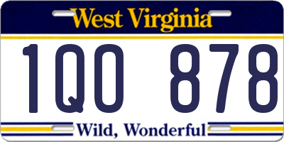 WV license plate 1QO878