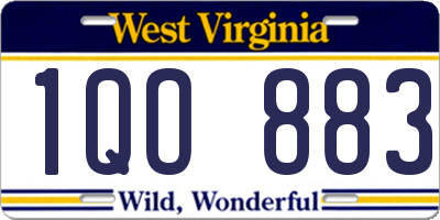 WV license plate 1QO883