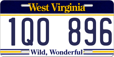 WV license plate 1QO896
