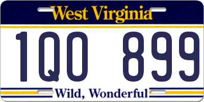 WV license plate 1QO899