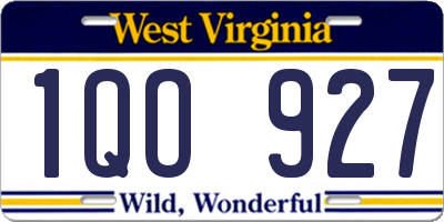 WV license plate 1QO927
