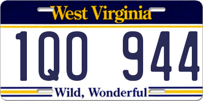 WV license plate 1QO944