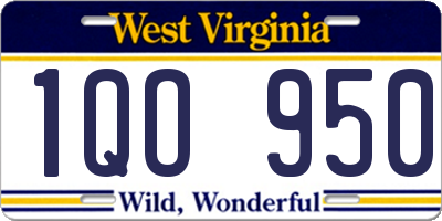 WV license plate 1QO950