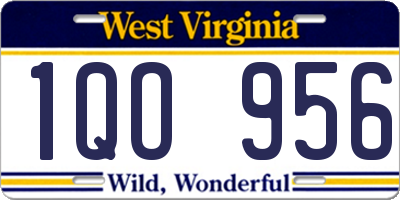 WV license plate 1QO956