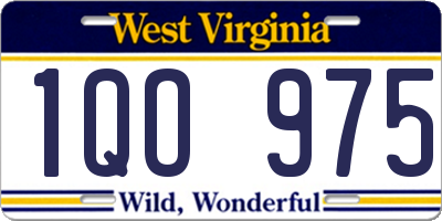 WV license plate 1QO975