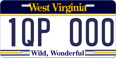 WV license plate 1QP000