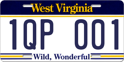 WV license plate 1QP001
