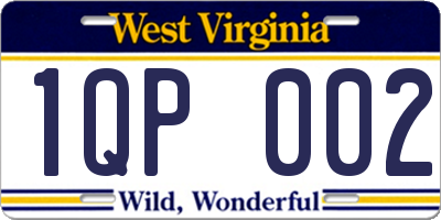 WV license plate 1QP002