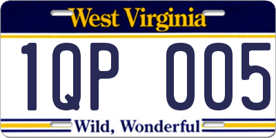 WV license plate 1QP005