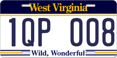 WV license plate 1QP008